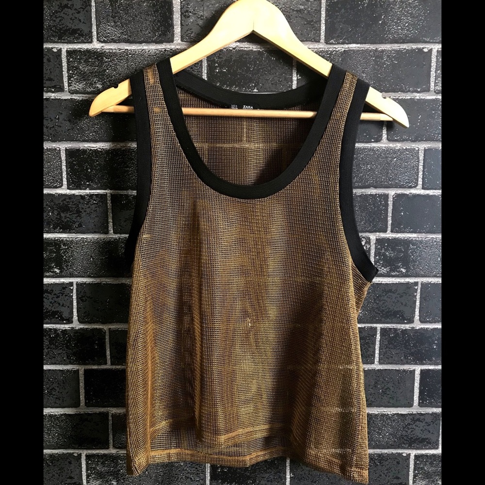 Zara Gold Mesh Tank Top